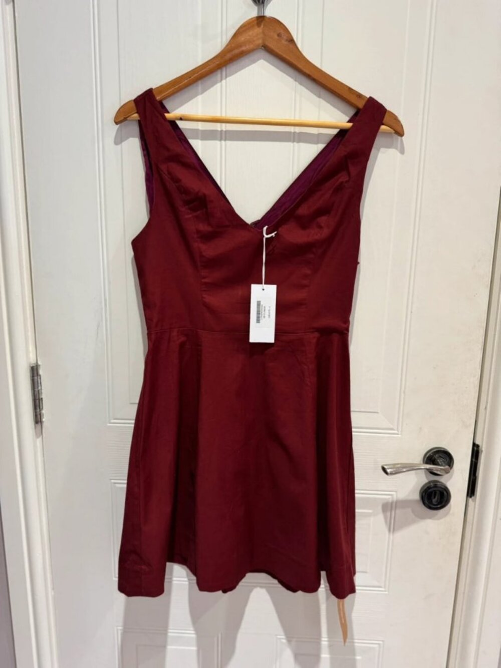 Reformation Devi Sleeveless Mini Dress Burgundy  US 6